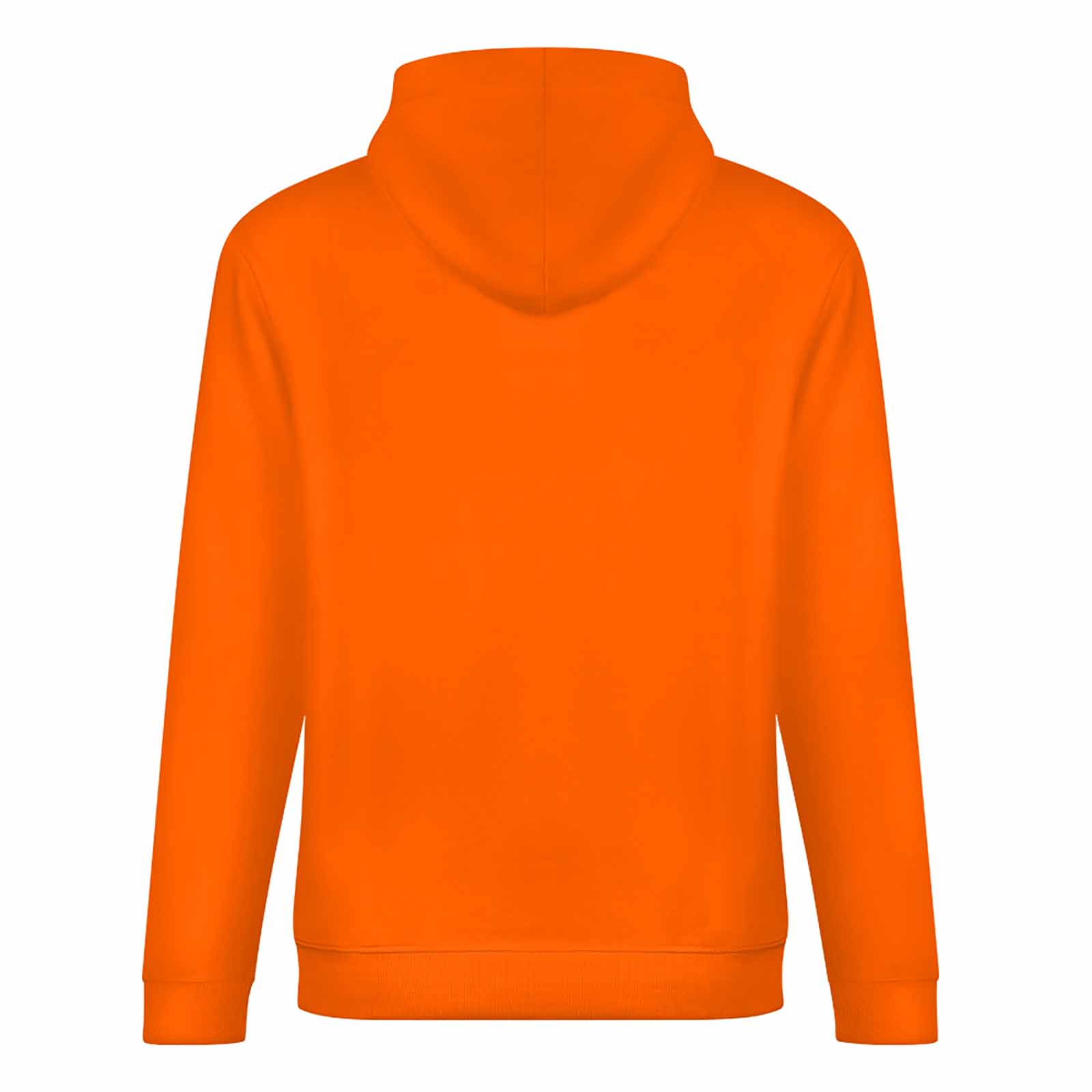 Orange 100% cotton hooded sweater, loose fit, suitable for daily wear, featuring a soft and smooth feel.