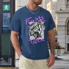 Men's navy blue cotton Fearless Tiger graphic T-shirt. collection. Front and back view.