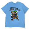 Light blue men's cotton T-shirt with 'Just Do It' baseball cartoon design.