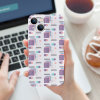 iPhone 13 case with PC plastic and a colorful geometric pattern, precise cutouts, phone protection.