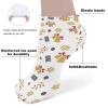 White patterned socks with reinforced toe and elastic bands, breathable chemical fiber material