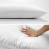 Extra long white polyester pillowcase, perfect for sofa or bed decor, offering comfort and support.