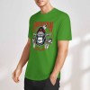 Green cotton short-sleeved T-shirt with gorilla graphic and 'AMERICAN LEGEND' print, summer fashion
