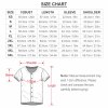Size chart for TSYX yellow and black studded baseball T-shirt, showing bust, length, sleeve, and shoulder measurements.