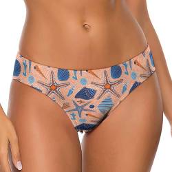 Women's sexy thong panties with a printed pattern. Made with polyester and spandex for comfort and wearability.