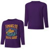 Purple pure cotton long sleeve T-shirt with 'A SMOOTH SHAKER' graphic design for casual wear.