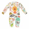 Baby romper with animal and alphabet print, comfortable imitation cotton for newborns and infants.