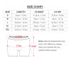 Women's Slim Fit Yoga Shorts size chart, including length, waist, and hip measurements in cm and inches.