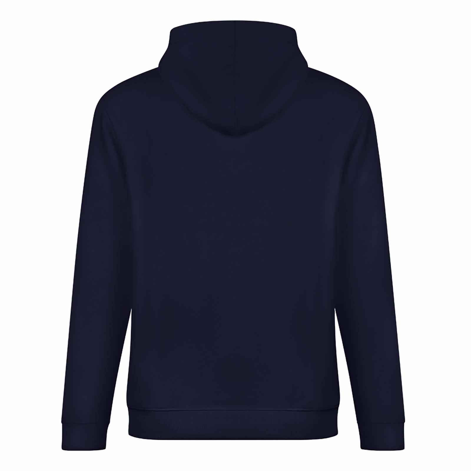 Navy blue 100% cotton hooded sweater, loose fit, suitable for daily wear