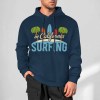 Navy blue California Surfing hoodie, 100% cotton, loose fit, for daily wear.