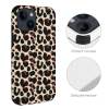 iPhone 14 fiber skin case with leopard print design, scratch-resistant and stylish.