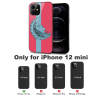 iPhone 12 mini case with feather art, supports wireless charging. Compatible with iPhone 12 mini only.