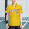 Yellow children's "Warriors 23" football jersey with mesh fabric, suitable for sports and daily wear
