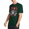 Dark green pure cotton T-shirt with AMERICAN LEGEND gorilla graphic print, summer fashion.