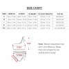 Size chart for women's one-shoulder bikini swimsuit, including length, waist, foot mouth measurements, and cup size.