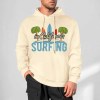 Cream Surfing hoodie, 100% cotton, loose fit, suitable for daily wear.