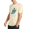 Cream pure cotton surfing T-shirt with surfing design, California summer fashion.