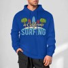 Royal blue California Surfing hoodie for men, loose fit, suitable for daily wear.
