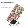 iPhone 15 case with shockproof protection, featuring a floral design on TPU leather, full coverage.