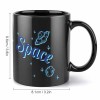 Black ceramic Space mug, durable ceramic for gifts, custom pattern support.