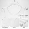 White sleeveless round neck dress made with 100% silk fiber, perfect for a soft, delicate and smooth feel.