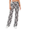XP Straight Lace-Up Yoga Pants in White and Black Floral Print