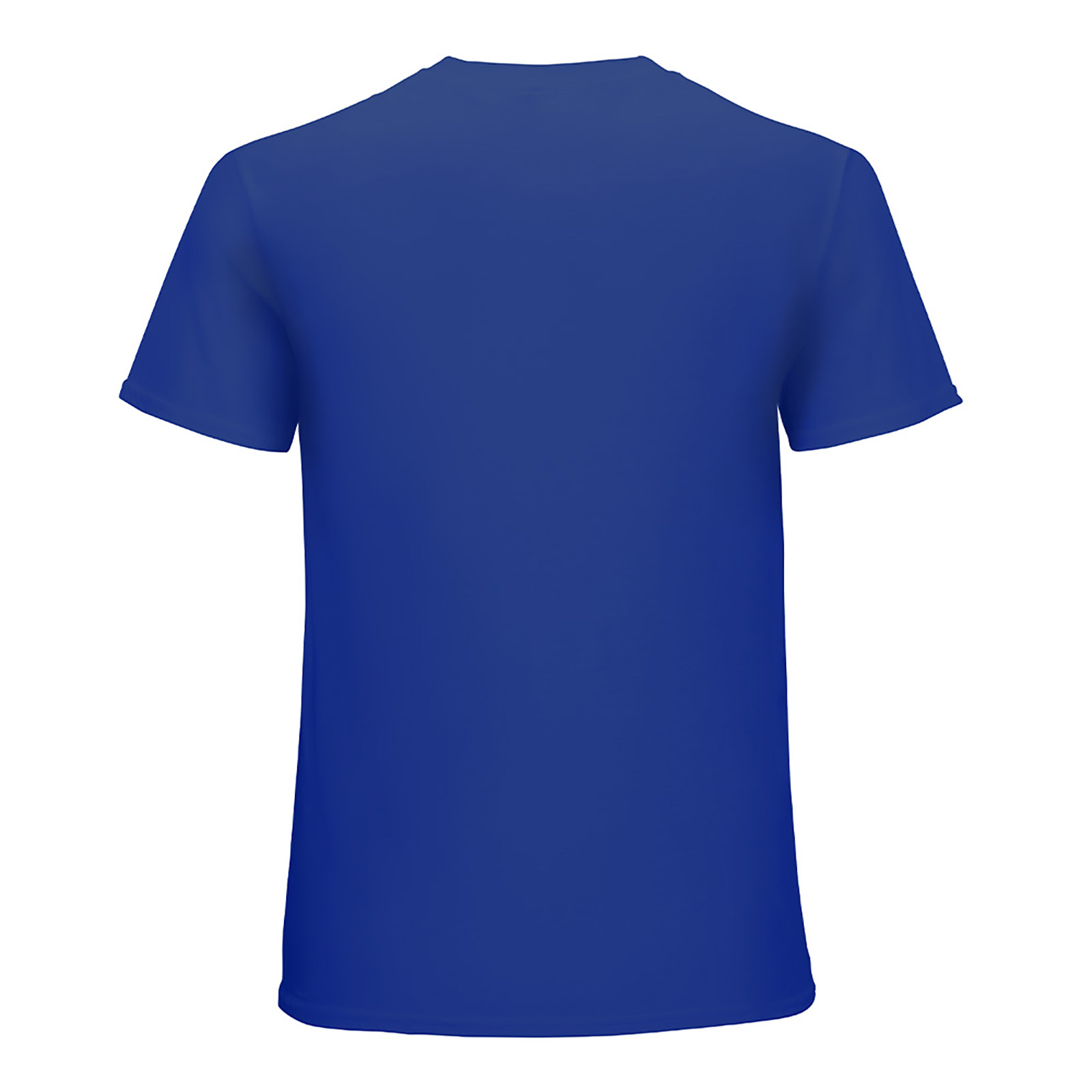 Men's blue cotton T-shirt - back view, crew neck, breathable fabric, Inkedjoy