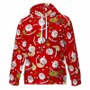 Kids' Red Christmas Hoodie with Santa Pattern