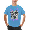 Light blue cotton men's T-shirt with Fearless Tiger graphic print, collection.
