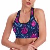 Blue floral yoga vest, comfortable and stylish, perfect for yoga and fitness activities.