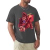 Men's dark gray cotton t-shirt with red monster graphic print | Inkedjoy