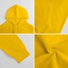 Yellow cotton hooded sweater fabric detail, comfortable and breathable.