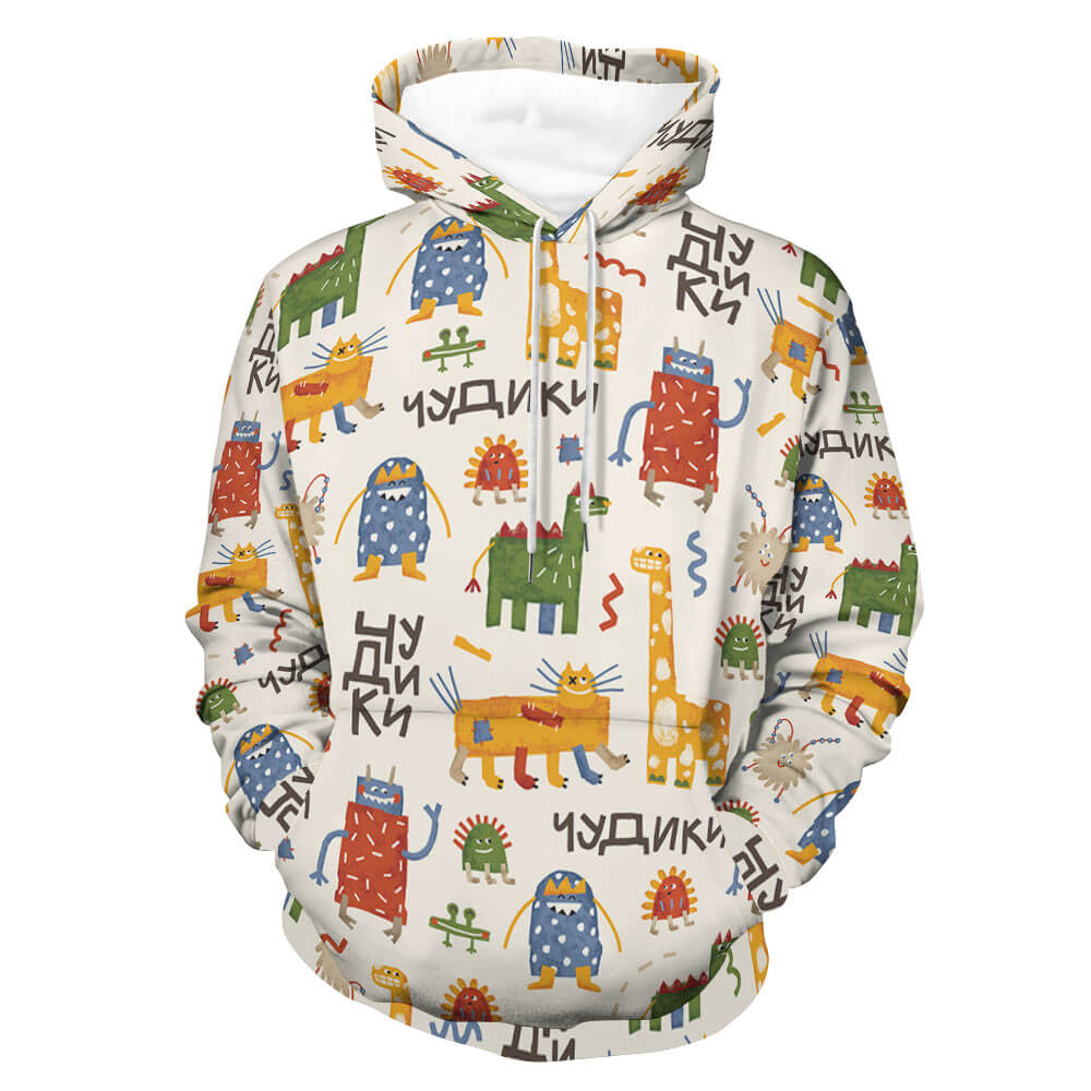 Plus Size Adult Sweatshirt with Colorful Animal Print
