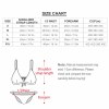 Size chart for Sexy Two Piece Bikini Swimsuit. Includes strap length, waist, forearm, cup size measurements.