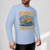 Light blue pure cotton long-sleeved T-shirt with graphic design for casual wear