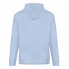 Light blue 100% cotton hooded sweater, loose fit, suitable for daily wear, multiple colors available.
