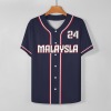 Navy Malaysia baseball uniform with '24' on front. Pique cloth. Perfect for sports and casual wear.