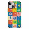 iPhone 13 Fiber Skin Case with Colorful Square Pattern