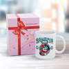White ceramic mug with "SANGRIA" design and a pink gift box, perfect for home or coffee shop use.