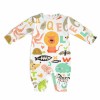 Baby romper with animal and alphabet print, imitation cotton, suitable for newborns and infants.