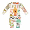 Baby romper with animal and alphabet print, comfortable imitation cotton for newborns and infants.