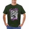 Dark Green 100% Cotton 'Fearless Tiger' graphic T-shirt for men,  collection.