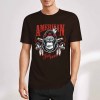Black cotton T-shirt with AMERICAN LEGEND gorilla graphic print