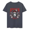 Dark gray cotton short-sleeved T-shirt with "AMERICAN LEGEND" gorilla graphic print
