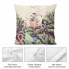 Double-sided plush pillow case with flamingo and floral design, featuring soft, skin-friendly short plush material