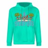 Green California Surfing hoodie with graphic, loose fit, 100% cotton, suitable for daily wear.