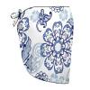 White and blue floral beach wrap skirt made of chiffon, with adjustable tie