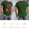Green monster graphic t-shirt, front and back, Inkedjoy, breathable cotton.