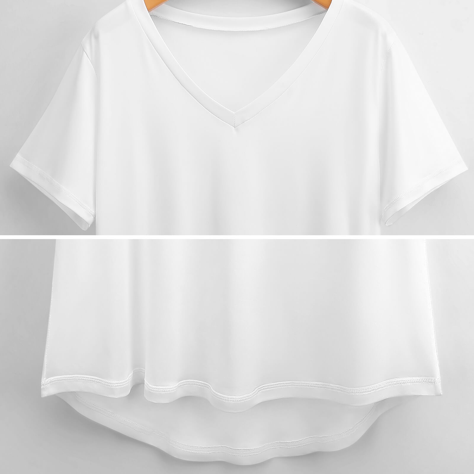 2024 New V Neck Short-sleeve Women Shirt Printed