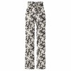 XP Straight Lace-Up Yoga Pants in white and black floral print